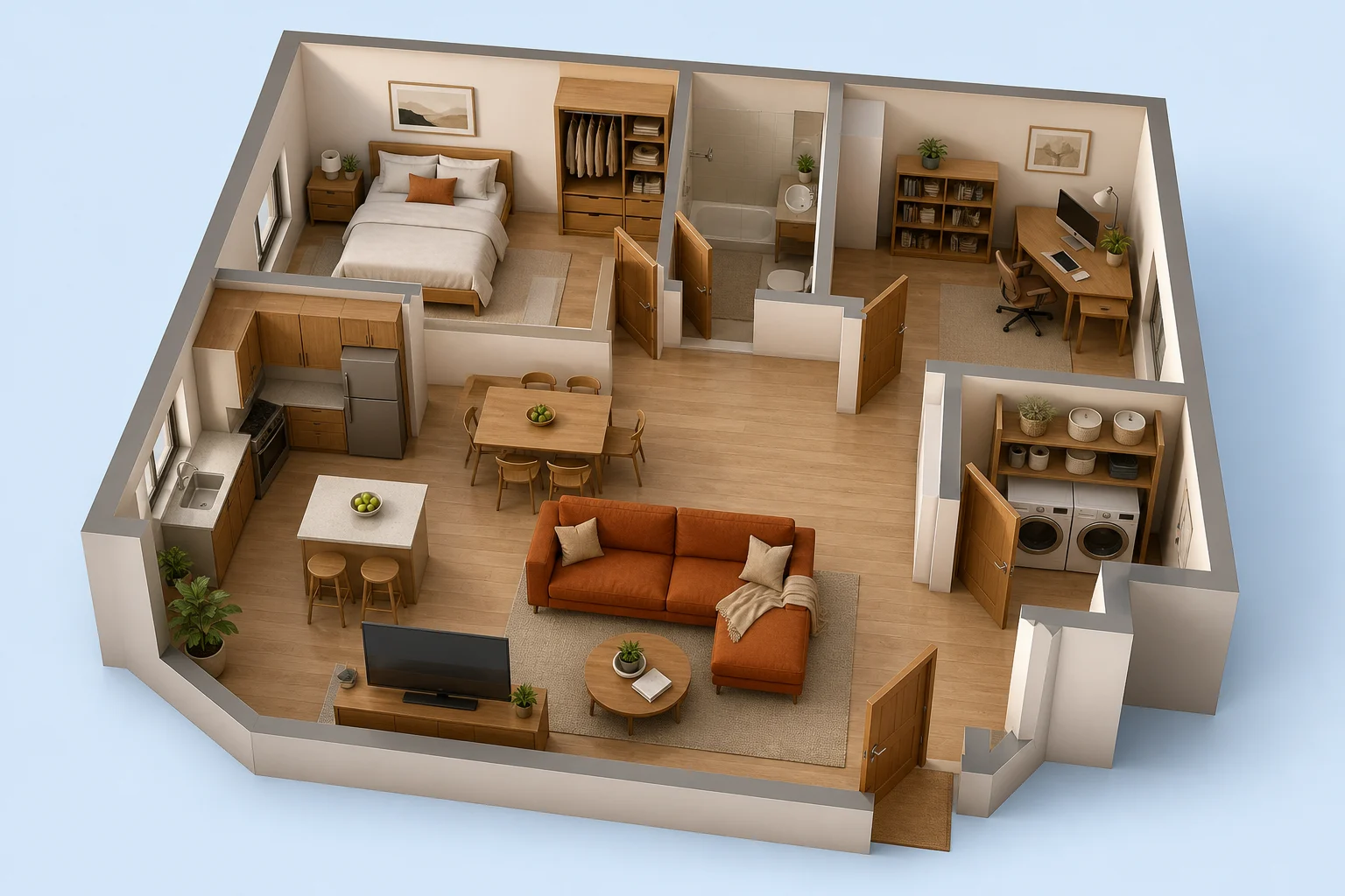 An illustrated example of saved locations